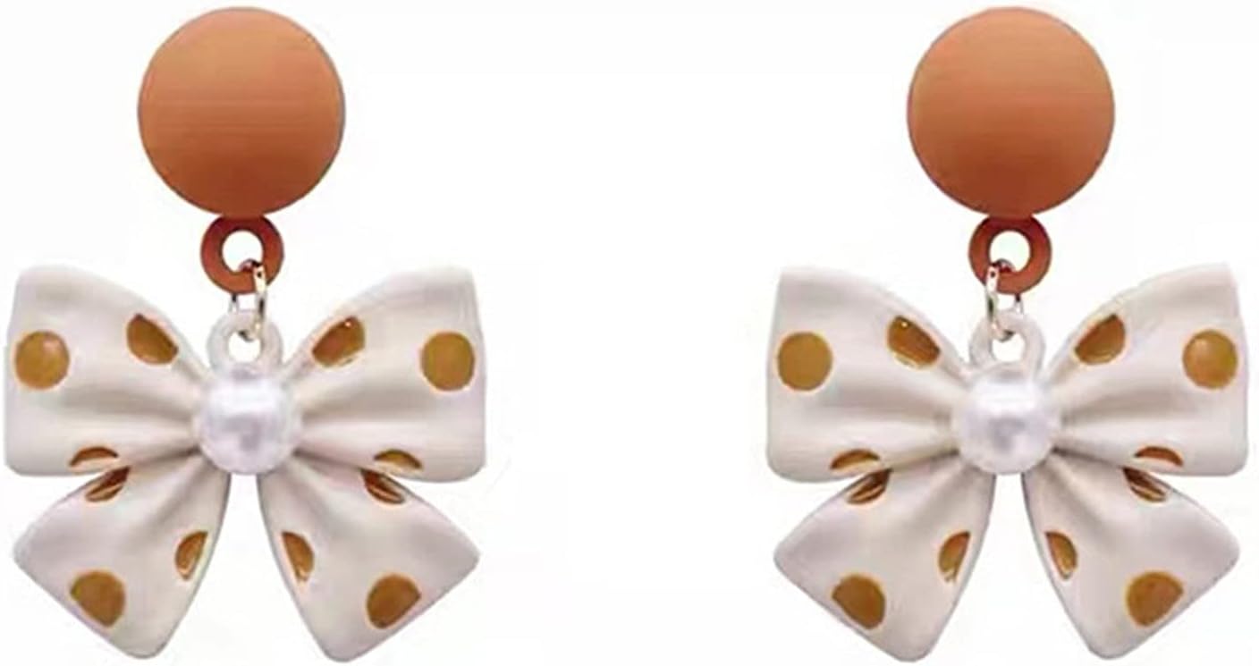 Korean Bow Dangle Earrings