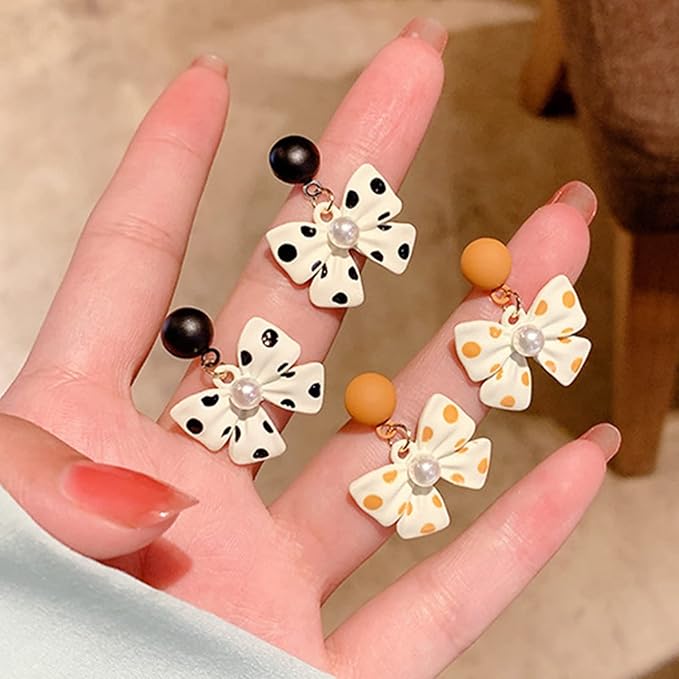 Korean Bow Dangle Earrings