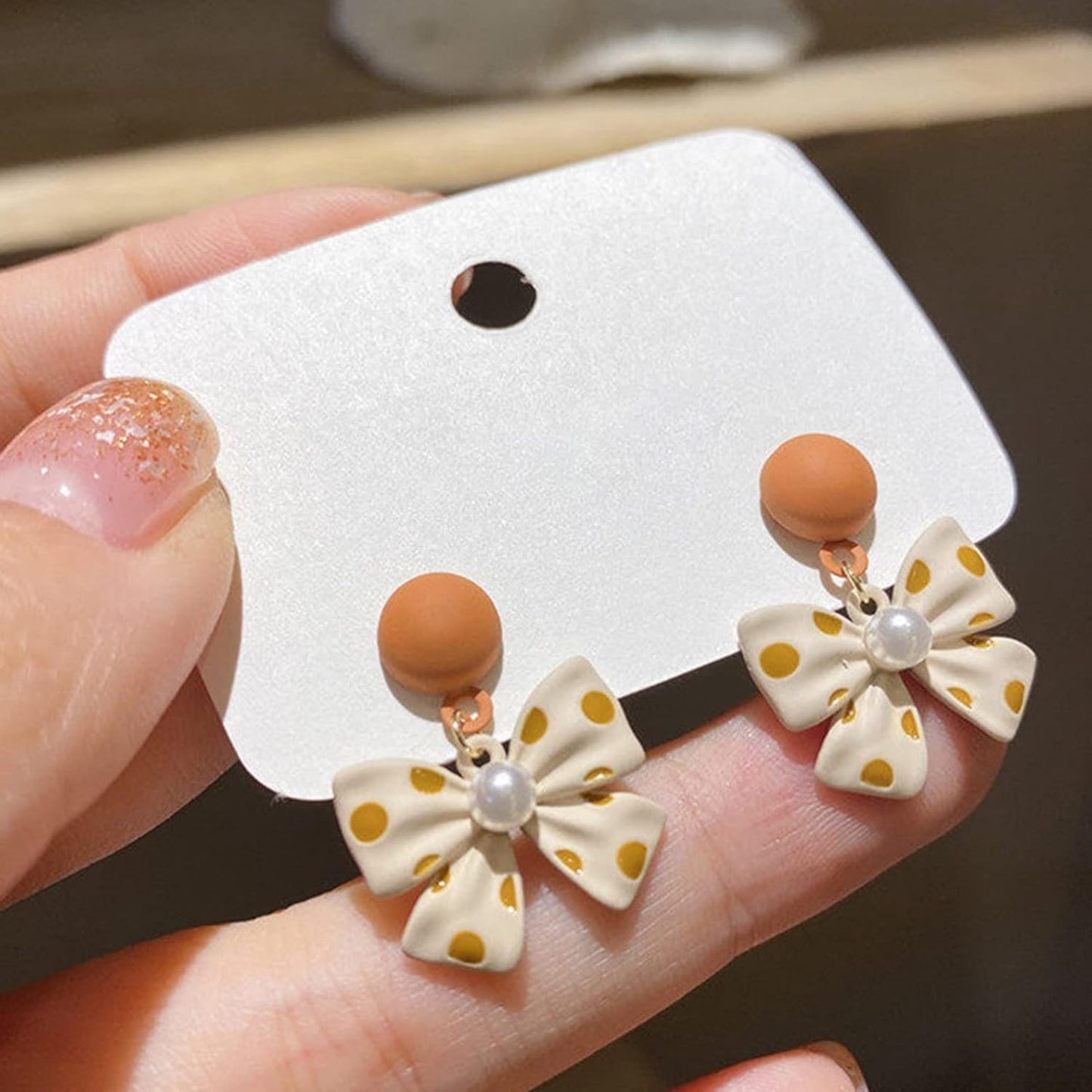 Korean Bow Dangle Earrings