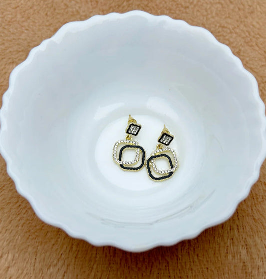 Crystal Square Drop Earrings