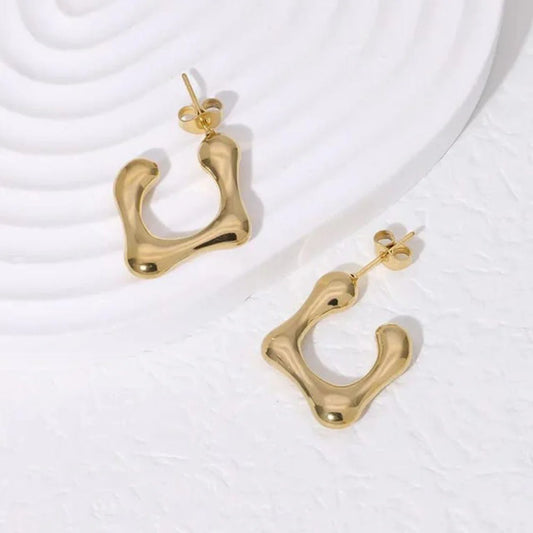 Golden Hoop Huggies Earring