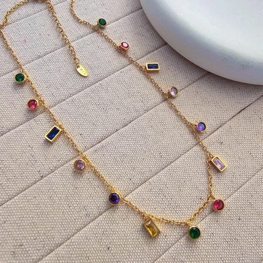 Rainbow stone necklace