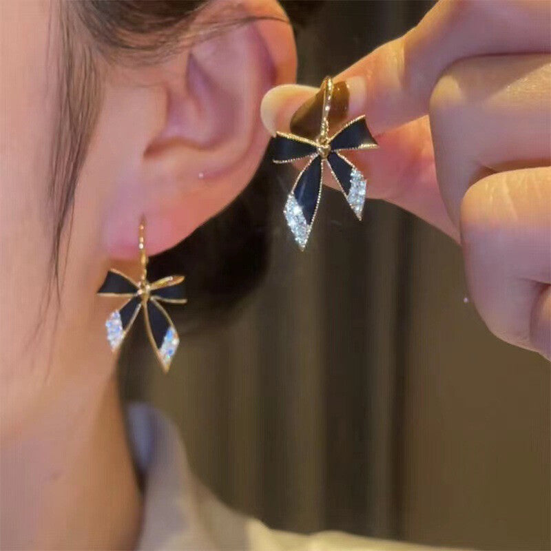 Black Bow Knot Earrings