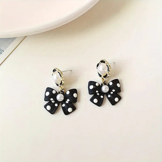Black Bow Earrings