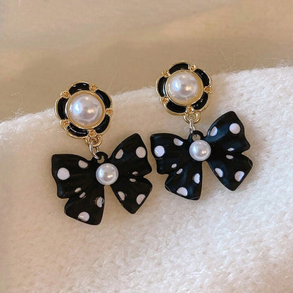 Black Bow Earrings