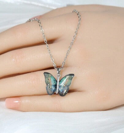 Vibrant Blue Butterfly Pendant