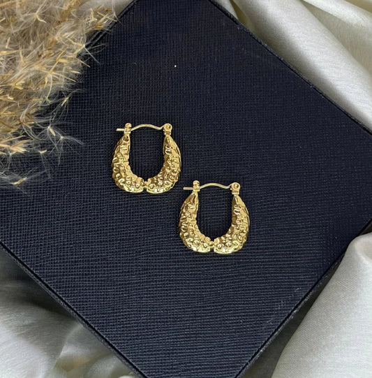 Textured Gold Hoops