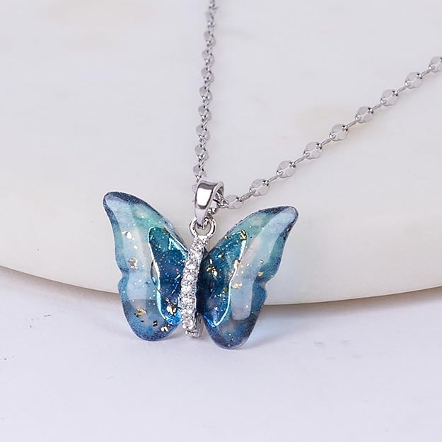 Vibrant Blue Butterfly Pendant