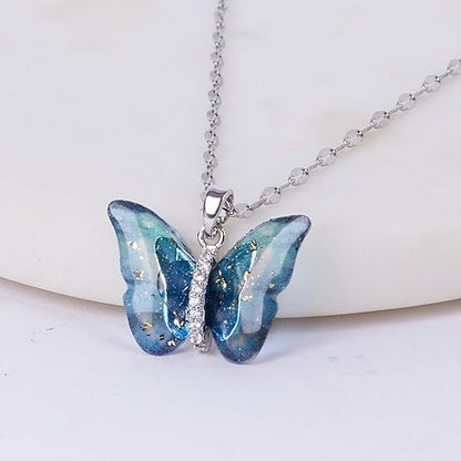 Vibrant Blue Butterfly Pendant