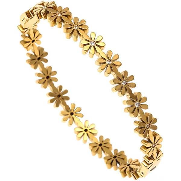 Golden Daisy Floral Bracelet