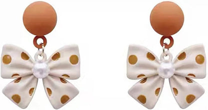 Korean Bow Dangle Earrings