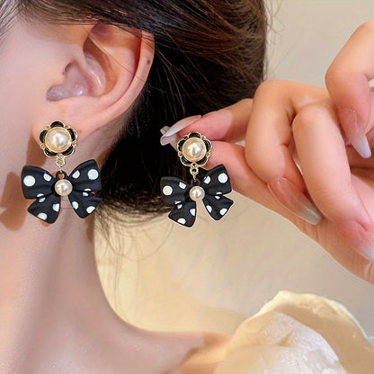 Black Bow Earrings