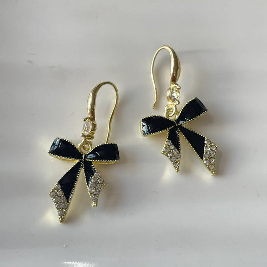 Black Bow Knot Earrings
