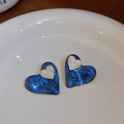 Blue Heart Stud Earring