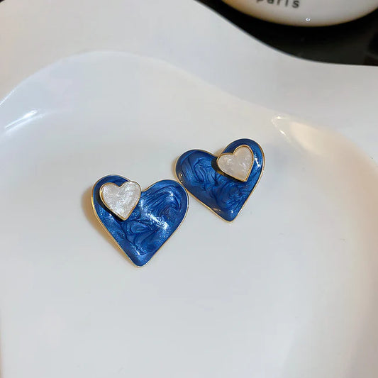 Blue Heart Stud Earring