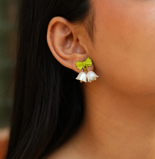Bow & Lily Drop Earring
