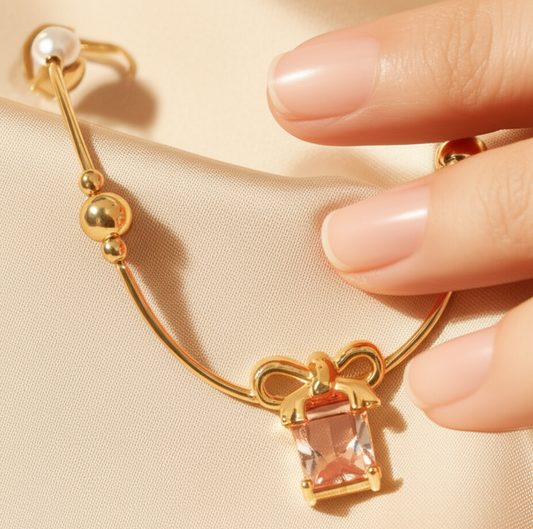 Pink Bow Necklace