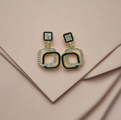 Crystal Square Drop Earrings
