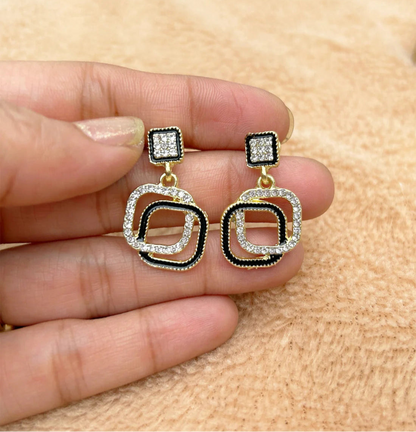 Crystal Square Drop Earrings