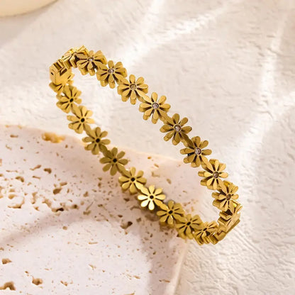 Golden Daisy Floral Bracelet