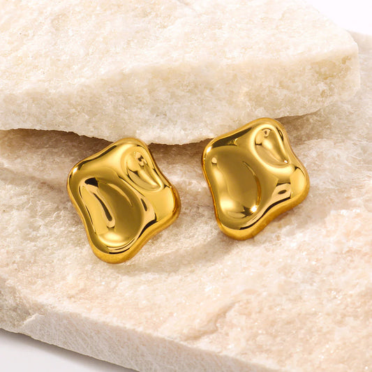 Chiseled with Perfection Gold Earrings