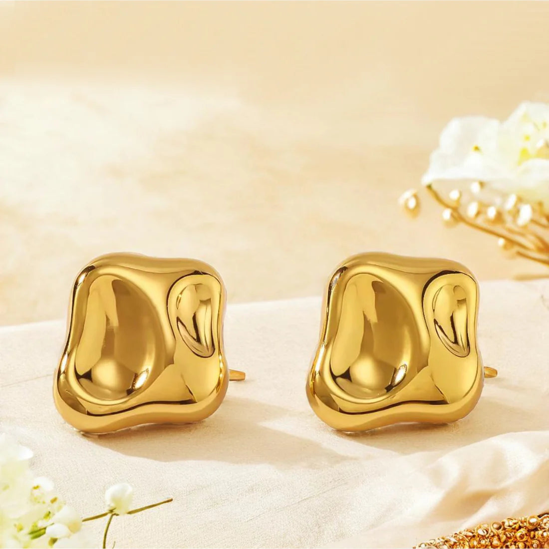 Chiseled with Perfection Gold Earrings