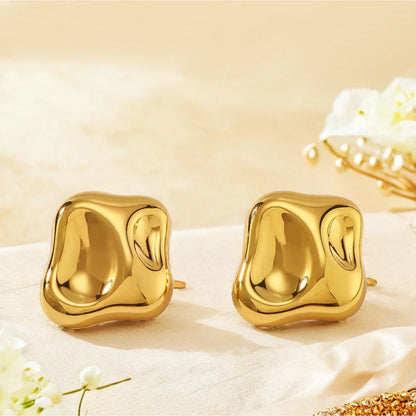 Chiseled with Perfection Gold Earrings