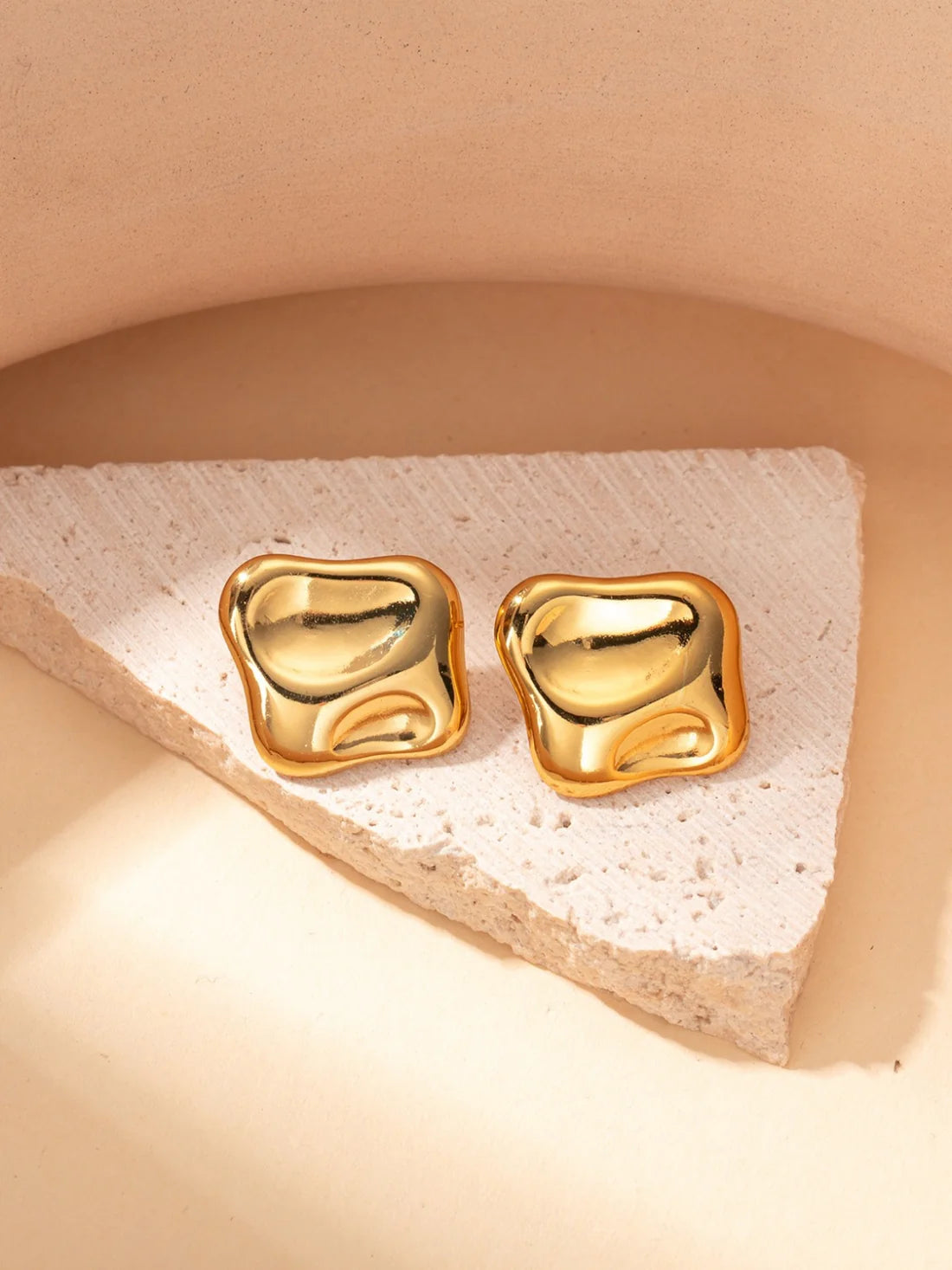 Chiseled with Perfection Gold Earrings
