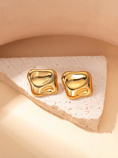 Chiseled with Perfection Gold Earrings