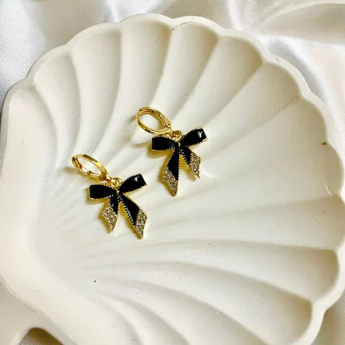 Black Bow Knot Earrings