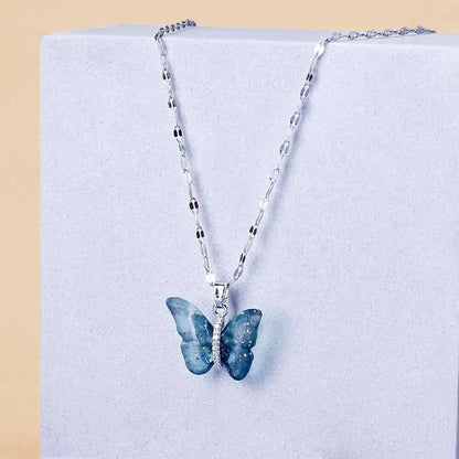 Vibrant Blue Butterfly Pendant