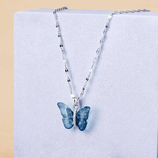 Vibrant Blue Butterfly Pendant