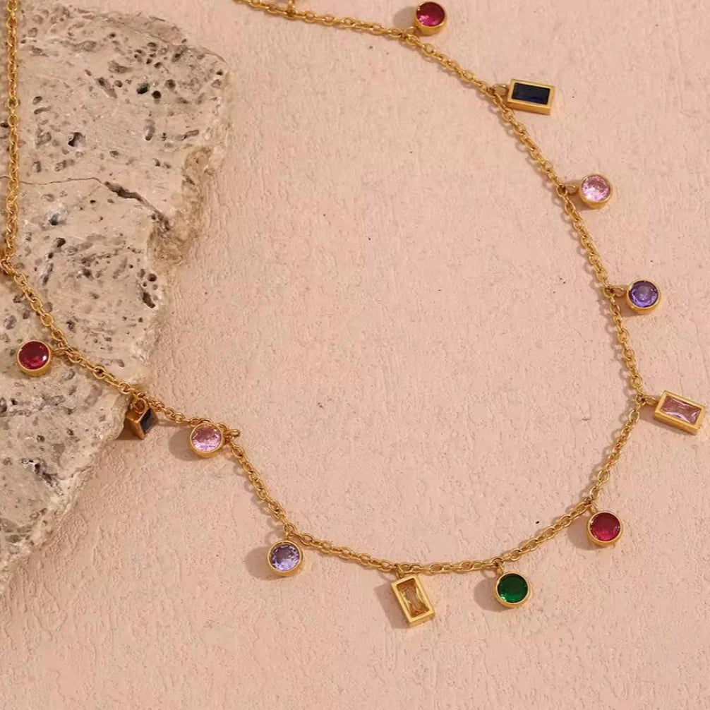 Rainbow stone necklace
