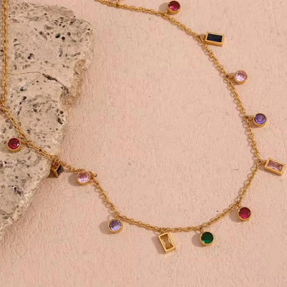 Rainbow stone necklace