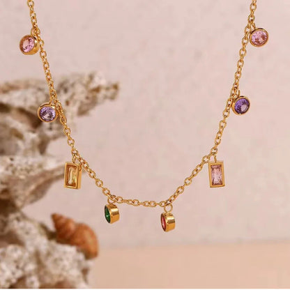Rainbow stone necklace