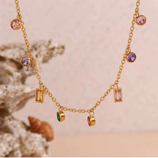 Rainbow stone necklace