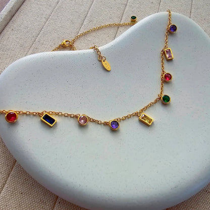 Rainbow stone necklace